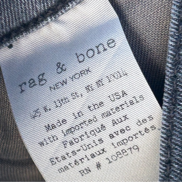 rag & bone Alcove Skinny Jeans Rough Hem Zippered Pockets and Ankles Size 27 - Picture 6 of 6